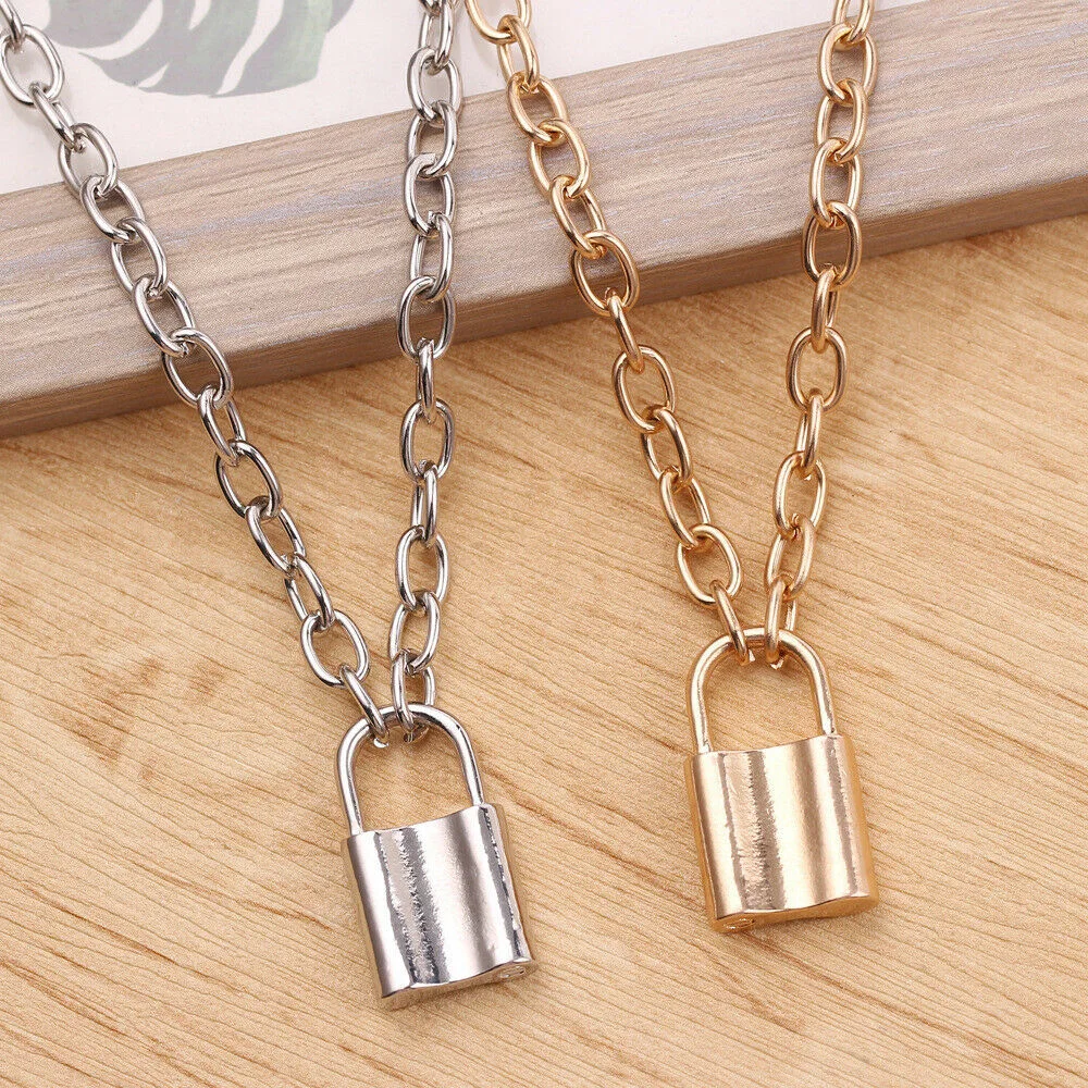 Women Simple Alloy Lock Shape Necklace Pendant Temperament Exquisite Padlock Long Chain Choker Fashion Jewelry Gift
Women Simple Alloy Lock Shape Necklace Pendant Temperament Exquisite Padlock Long Chain Choker Fashion Jewelry Gift
