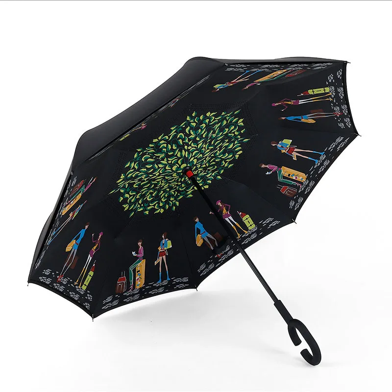 Folding Reverse Umbrella Double Layer Inverted Windproof Rain Car Umbrellas For Women 
Folding Reverse Umbrella Double Layer Inverted Windproof Rain Car Umbrellas For Women