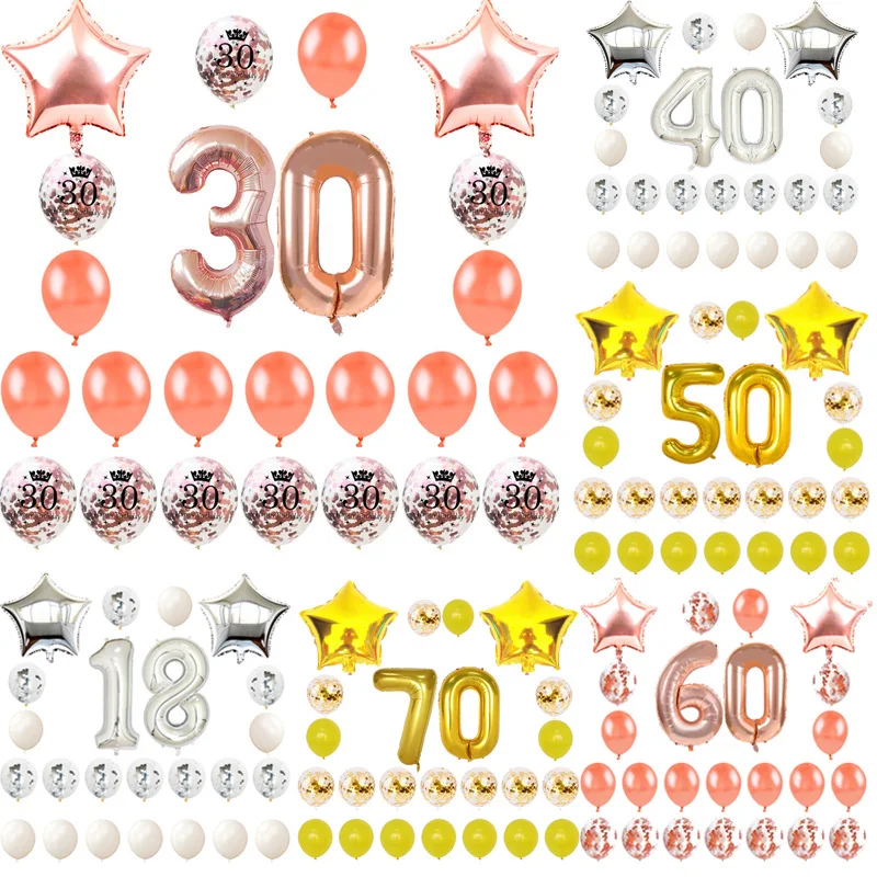 18 21 30 40 50 60 70 Happy Birthday Party Decorations Adult Rose Gold Star Confetti Number Foil Balloon Anniversary Party Decor
18 21 30 40 50 60 70 Happy Birthday Party Decorations Adult Rose Gold Star Confetti Number Foil Balloon Anniversary Party Decor