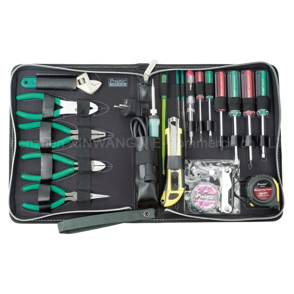 Pro'skit 1PK-618B Electrician Repair Tools Kit Electronics Electrical Appliances Household Maintenance Group Set Tools Bag
Pro'skit 1PK-618B Electrician Repair Tools Kit Electronics Electrical Appliances Household Maintenance Group Set Tools Bag