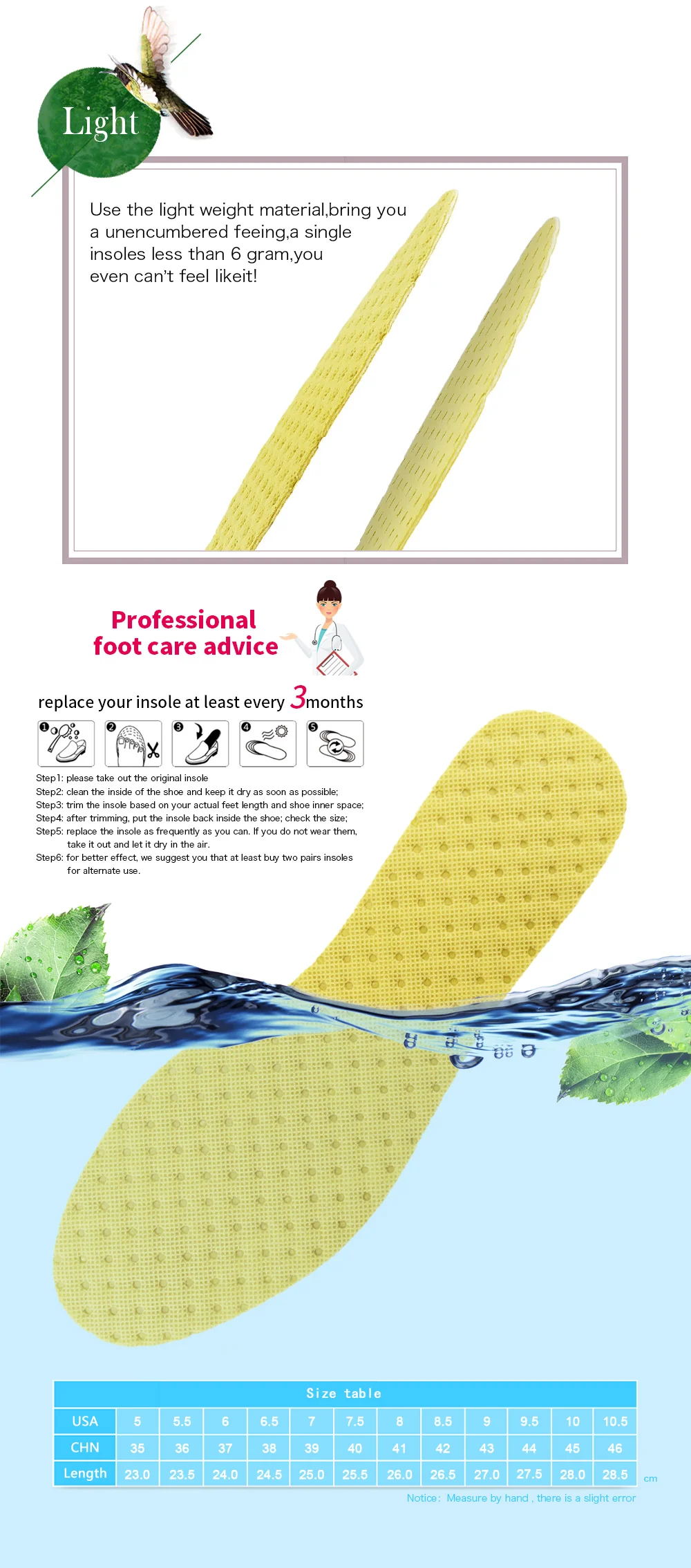 PCSsole deodorant insoles light weight mint herbal shoes pad absorb sweat breathable shoes pad cushion A1004 14
