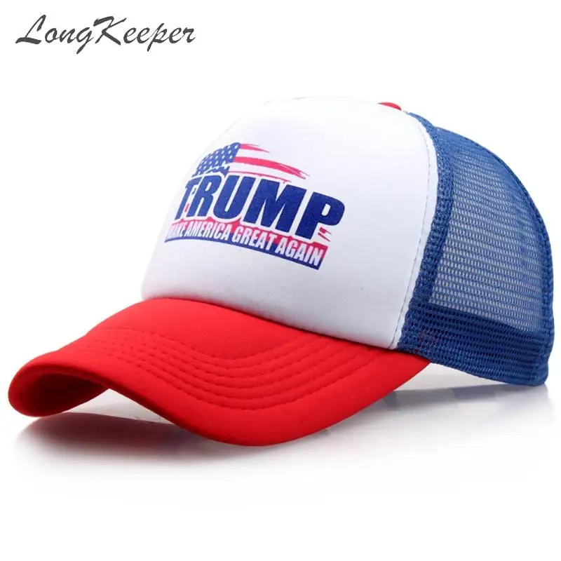 

LongKeeper Donald Trump President Snapback Adjustable Mesh Baseball Caps Make America Great Again Breathable Re-Election Hat