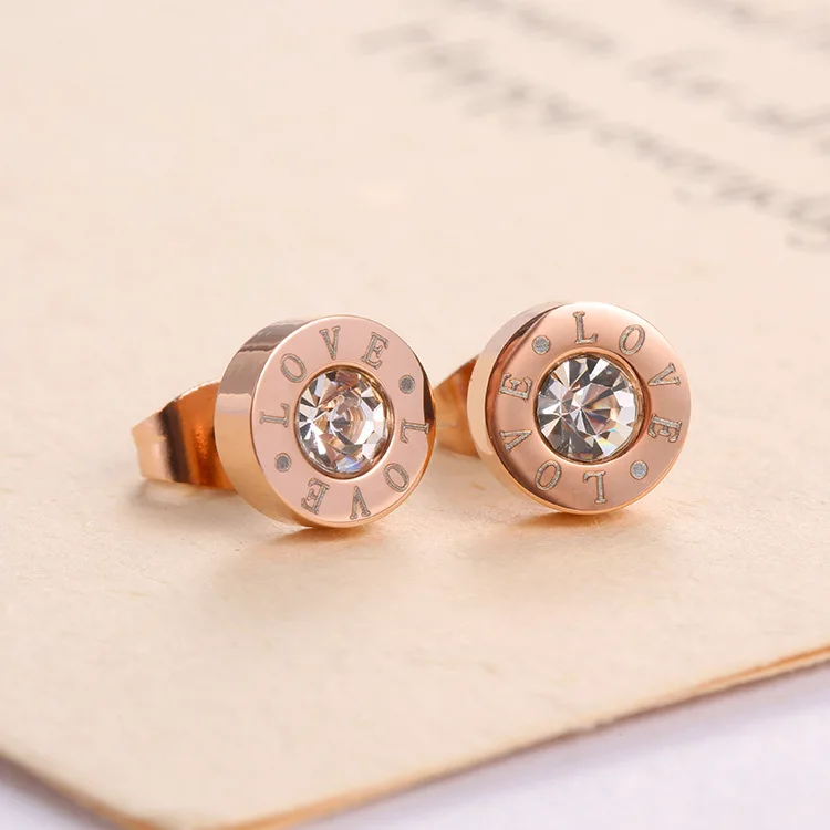 YiKLN Shiny Cubic Zirconia Roman Numerals Love Stud Earrings Titanium Steel Rose Gold Engagement Wedding Earring For Women BXE01
YiKLN Shiny Cubic Zirconia Roman Numerals Love Stud Earrings Titanium Steel Rose Gold Engagement Wedding Earring For Women BXE01