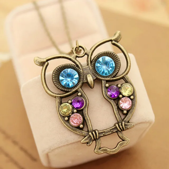Hot Fashion Jewelry Vintage Colors Hollow Cute Owl Pendant Necklace Retro Hollow Carved Sweater Chain For Women Long Necklace
Hot Fashion Jewelry Vintage Colors Hollow Cute Owl Pendant Necklace Retro Hollow Carved Sweater Chain For Women Long Necklace