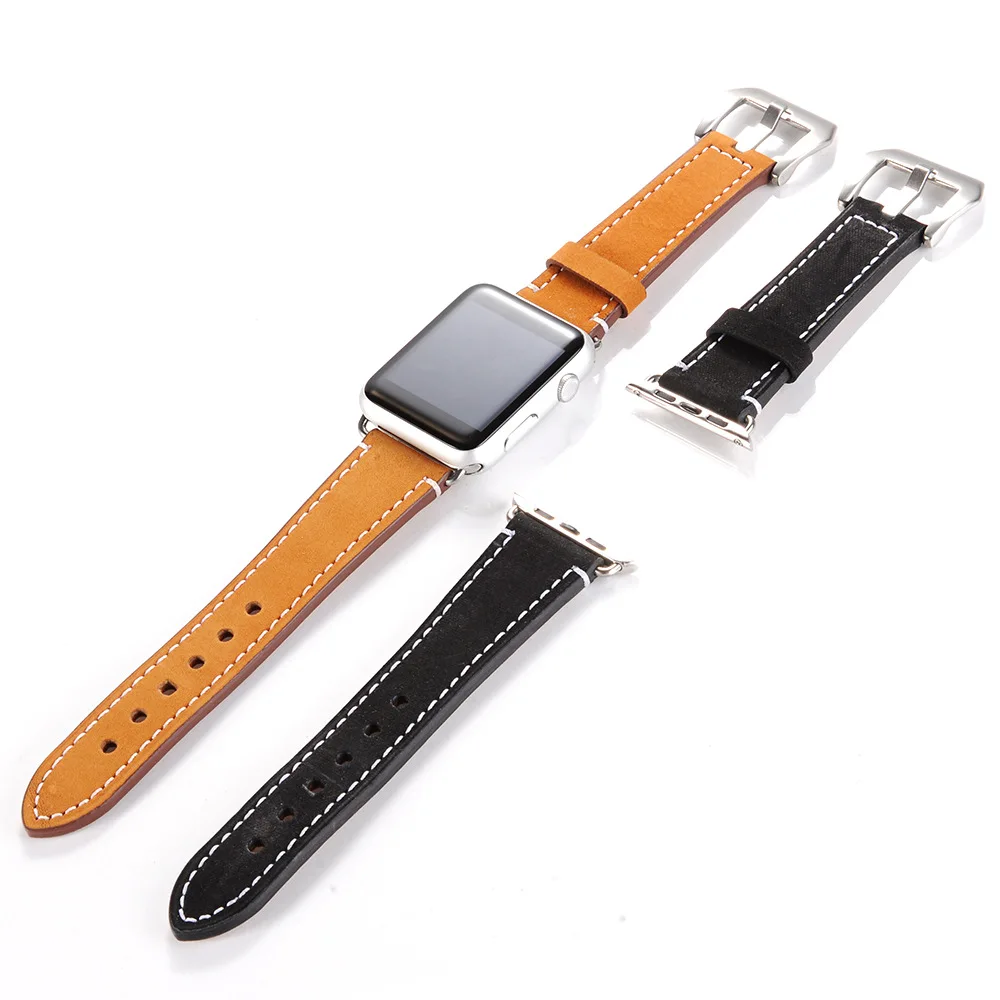Ремешок для часов из натуральной кожи ремешок apple watch 1 2 3 iwatch с большой