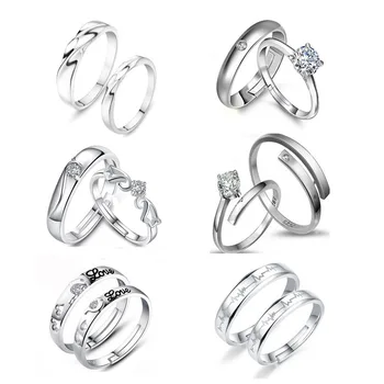 Love Open Crystal Ring Set for Women Men Girls Stainless Steel Wedding Couple Adjustable Rings Party Engagement Charm Jewelry
Love Open Crystal Ring Set for Women Men Girls Stainless Steel Wedding Couple Adjustable Rings Party Engagement Charm Jewelry