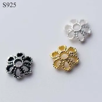 10pcs Real Solid 925 Sterling Titanium Silver Gold Spacer Flower Bead Caps Necklace Bracelet Connector Jewelry Making Findings
10pcs Real Solid 925 Sterling Titanium Silver Gold Spacer Flower Bead Caps Necklace Bracelet Connector Jewelry Making Findings