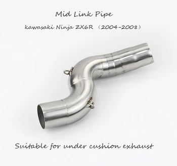 Slip on ZX6R ZX636 Motorcycle Exhaust System Exhaust Pipe Mid Link Tube for Kawasaki ZX6R ZX636 2004-2008 Motorbike Modified 
Slip on ZX6R ZX636 Motorcycle Exhaust System Exhaust Pipe Mid Link Tube for Kawasaki ZX6R ZX636 2004-2008 Motorbike Modified