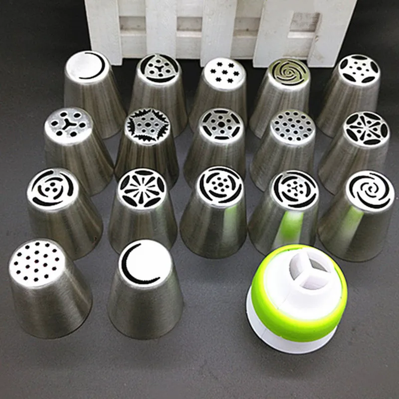 17Pcs/set Russian Tulip stainless steel Nozzle Cake Decor Ice Cream Piping Nozzle Flower Pastry Tips With 1 pc Tri-color coupler
17Pcs/set Russian Tulip stainless steel Nozzle Cake Decor Ice Cream Piping Nozzle Flower Pastry Tips With 1 pc Tri-color coupler