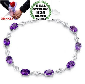 OMHXZJ Wholesale Fashion present High Quality Geometric Amethyst 925 Sterling Silver purple Gift Women Bracelets Bangles SZ32
OMHXZJ Wholesale Fashion present High Quality Geometric Amethyst 925 Sterling Silver purple Gift Women Bracelets Bangles SZ32