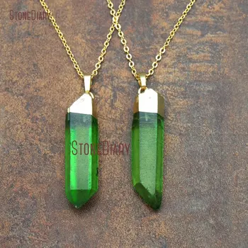 Fashion Apple Green Crystal Quartz Necklace Electroplated Gold Cap Faceted Irregular Crystal Quartz Pendant Necklace NM11572
Fashion Apple Green Crystal Quartz Necklace Electroplated Gold Cap Faceted Irregular Crystal Quartz Pendant Necklace NM11572
