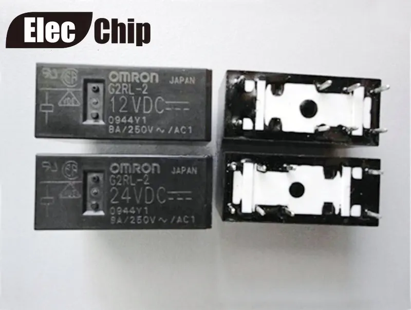5 шт./лот реле мощности лампочка G2RL-2-12VDC G2RL-2-24VDC 8A 8 контактов два открытых и