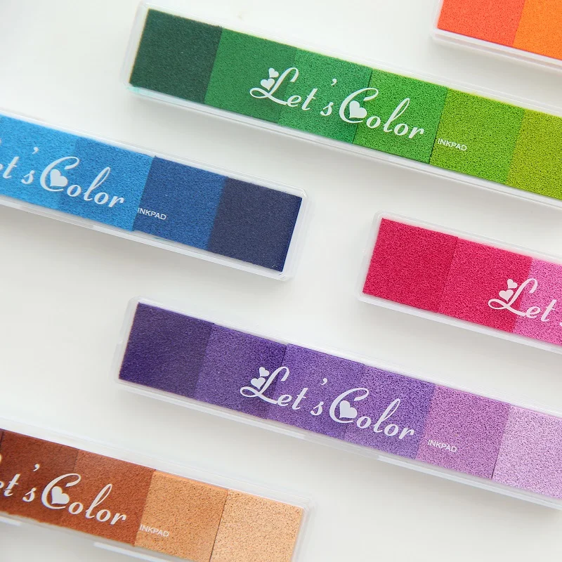 Korea Creative Candy Color Strip Gradient 6 Colors Inkpad Finger Painting Ink Pad DIY Seal
Korea Creative Candy Color Strip Gradient 6 Colors Inkpad Finger Painting Ink Pad DIY Seal