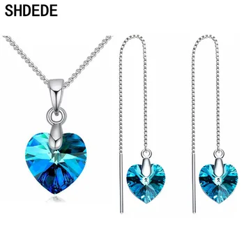 Blue Heart Pendants Crystal from Swarovski Weddings Necklaces Earrings Jewelry Sets Fashion Bride Party Anniversary Gifts -
Blue Heart Pendants Crystal from Swarovski Weddings Necklaces Earrings Jewelry Sets Fashion Bride Party Anniversary Gifts -