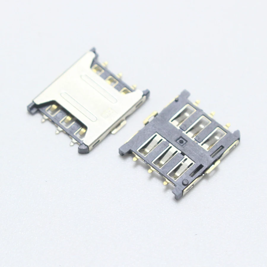 2pcs Nano-SIM 6P jack Mini Card Drawer Plug Type Gold Plated 2x3Pin Nano sim Connector Socket | Обустройство дома