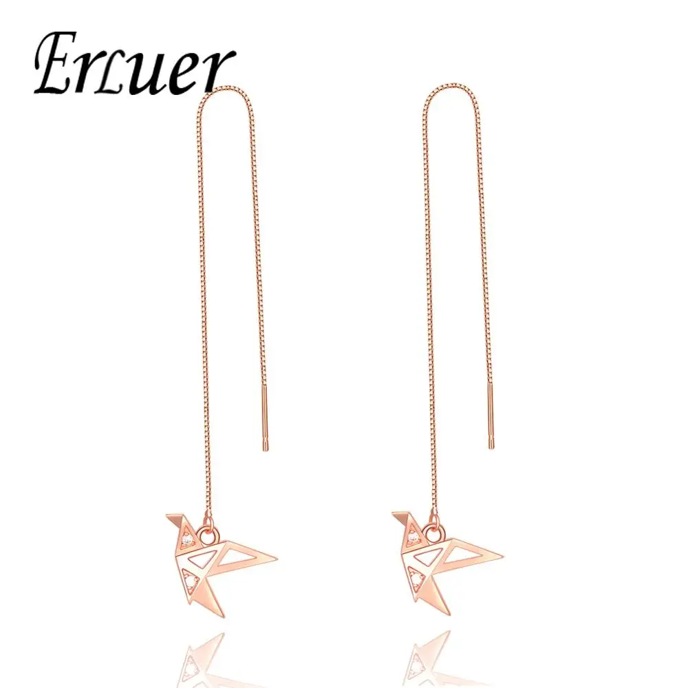 ERLUER Thousand paper crane Drop earrings for women Girl Rose Gold Crystal Wedding Jewelry fashion long Dangle Earring jewellery
ERLUER Thousand paper crane Drop earrings for women Girl Rose Gold Crystal Wedding Jewelry fashion long Dangle Earring jewellery