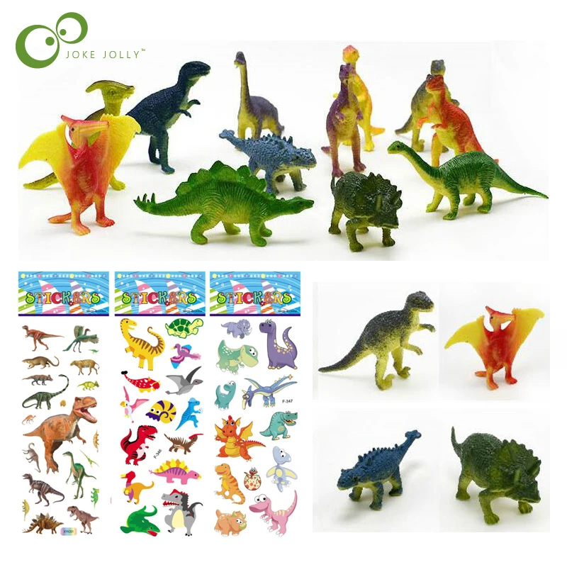 12pcs/lot Dinosaurs Model with 5Pcs stickers Cute Animals Gifts Boys Toys Hobbies Kids Mini Small Plastic Dinosaurus Figures WYQ
12pcs/lot Dinosaurs Model with 5Pcs stickers Cute Animals Gifts Boys Toys Hobbies Kids Mini Small Plastic Dinosaurus Figures WYQ