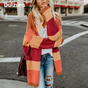 Ins Stylish Rainbow Striped Long Cardigan Sweaters Women Autumn Winter 2018 Knitted Winter Sweater Cardigans Female Outerwear
Ins Stylish Rainbow Striped Long Cardigan Sweaters Women Autumn Winter 2018 Knitted Winter Sweater Cardigans Female Outerwear