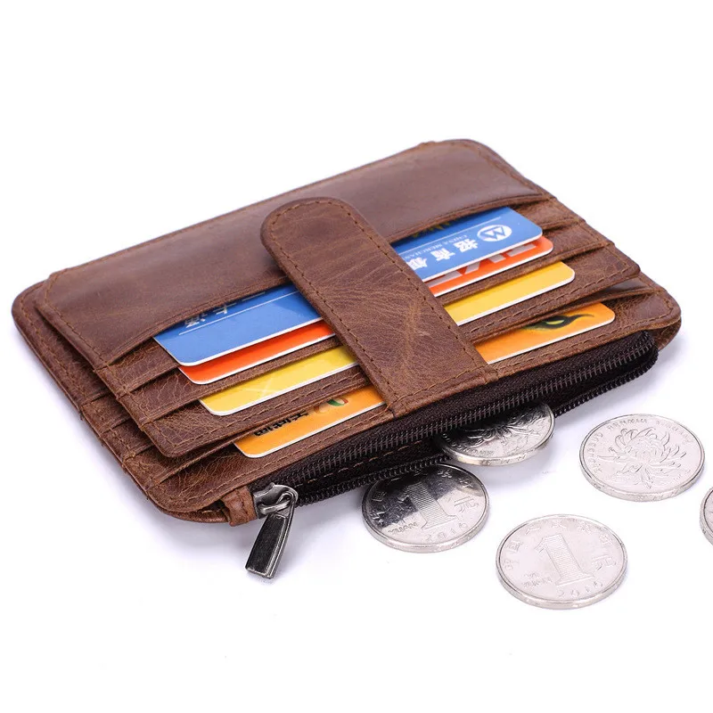 Vintage Genuine Leather Card Holder Men Hasp Zipper Male ID Card Wallets Coin Purse Slim Mini Credit Card Holder for Men
Vintage Genuine Leather Card Holder Men Hasp Zipper Male ID Card Wallets Coin Purse Slim Mini Credit Card Holder for Men