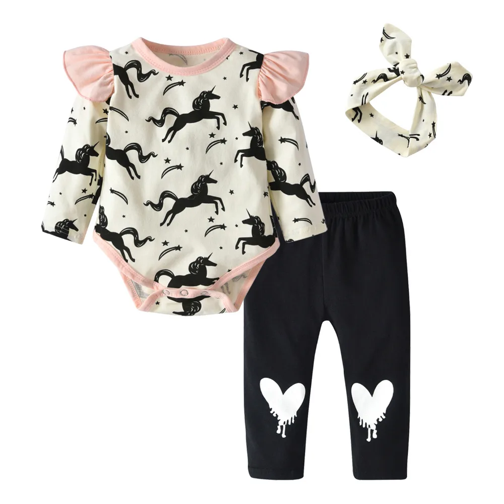 Baby Girl Clothing Set 3Pcs Infant Toddler Cartoon Long Sleeve Ruffles Romper Casual Pants and Headband Newborn Clothes Outfits
Baby Girl Clothing Set 3Pcs Infant Toddler Cartoon Long Sleeve Ruffles Romper Casual Pants and Headband Newborn Clothes Outfits