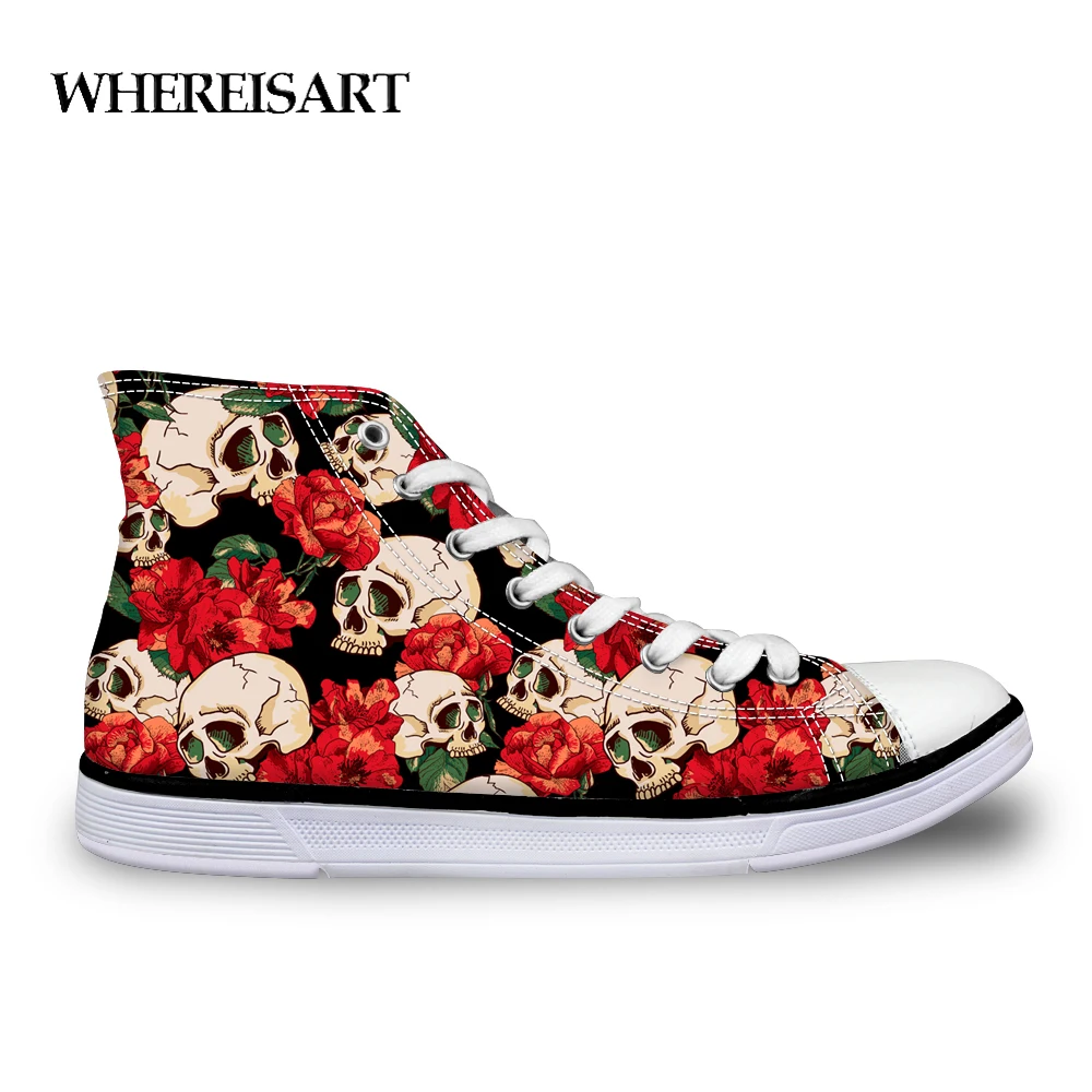 WHEREISART Women Vulcanized Shoes Casual High-top Canvas Shoes Skull Floral Print Student Lace-up Leisure Shoes Tenis Feminino
WHEREISART Women Vulcanized Shoes Casual High-top Canvas Shoes Skull Floral Print Student Lace-up Leisure Shoes Tenis Feminino