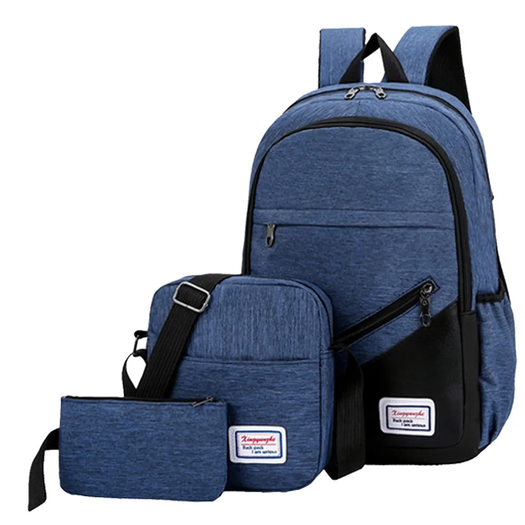Fashion Outdoor Three-Piece Canvas Solid Color Backpack Travel Bag Zipper Large Capacity Bucket Backpack Shoulder Bags July 19
Fashion Outdoor Three-Piece Canvas Solid Color Backpack Travel Bag Zipper Large Capacity Bucket Backpack Shoulder Bags July 19