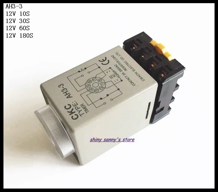 2 Sets/Lot AH3-3 DC12V 10S/30S/60S/180S Power On Delay Timer Time Relay 12VDC 8 Pins With PF083A Socket Base Brand New
2 Sets/Lot AH3-3 DC12V 10S/30S/60S/180S Power On Delay Timer Time Relay 12VDC 8 Pins With PF083A Socket Base Brand New