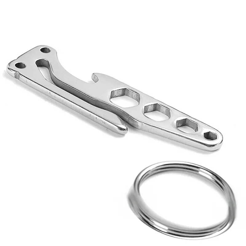 New EDC Bottle Opener Keychain Gadget Multi-function Outdoor Pocket Tool Pry Bar Hex Key Wrench Stainless Steel
New EDC Bottle Opener Keychain Gadget Multi-function Outdoor Pocket Tool Pry Bar Hex Key Wrench Stainless Steel