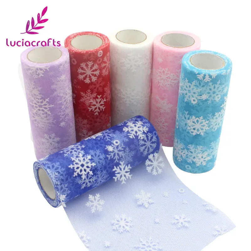 10yards/roll 15cm Snowflake Printed Organza Ribbons Tulle Rolls DIY Sewing Costume Party Christmas Wedding Decoration W0604
10yards/roll 15cm Snowflake Printed Organza Ribbons Tulle Rolls DIY Sewing Costume Party Christmas Wedding Decoration W0604