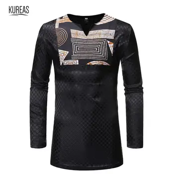 Kureas African Shirt Men Dashiki Tribal V-Neck Long Sleeve Blouse Casual Egyptian elements Slim Fit Dark Grain
Kureas African Shirt Men Dashiki Tribal V-Neck Long Sleeve Blouse Casual Egyptian elements Slim Fit Dark Grain