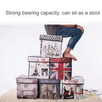 Storage Box Multi-functional Foldable Stool Vintage Printed for Home Office Caja de almacenamiento de ropa de juguete RT99
Storage Box Multi-functional Foldable Stool Vintage Printed for Home Office Caja de almacenamiento de ropa de juguete RT99