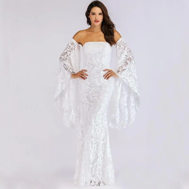 ENLU Sexy Hollow Out Dress Women Elegant White Lace Dress Tube top Shoulder Flare Sleeve Clubwear long Club Party Dress
ENLU Sexy Hollow Out Dress Women Elegant White Lace Dress Tube top Shoulder Flare Sleeve Clubwear long Club Party Dress