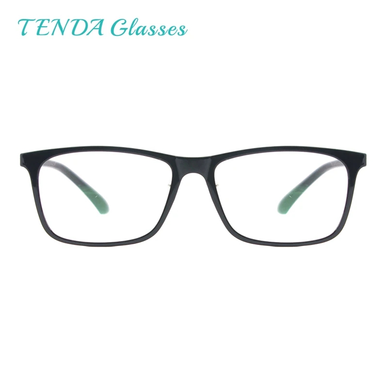 

Men Full Rim Rectangular Spectacles Lightweight Flexible Plastic Eyeglass Frames with Spring Hinge For Prescription Lenses