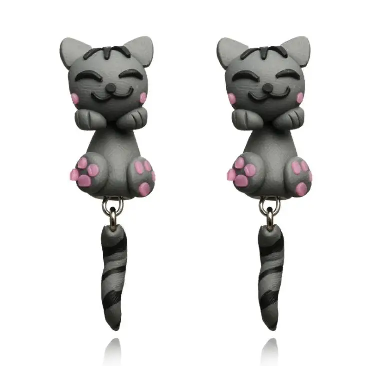 2018 New Gray Little Cat Handmade Polymer Clay Earrings for Women Cute 3D Animal Split stud Earring Cute Statement Jewelry
2018 New Gray Little Cat Handmade Polymer Clay Earrings for Women Cute 3D Animal Split stud Earring Cute Statement Jewelry