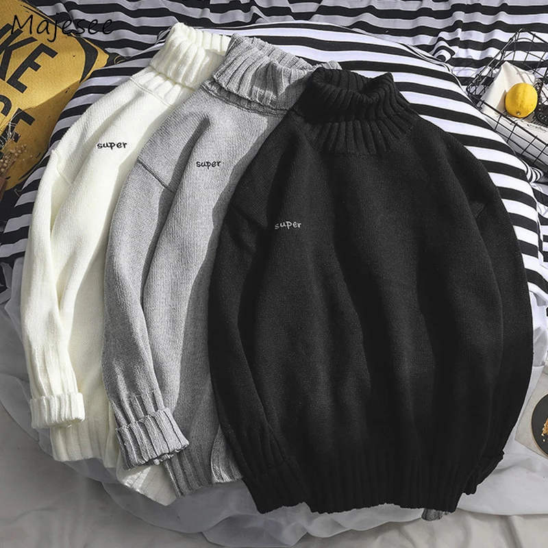 Sweaters Men Turtleneck Simple All-match Soft Warm Winter Daily Korean Style Knitting Sweater Mens Harajuku Leisure Clothing New
Sweaters Men Turtleneck Simple All-match Soft Warm Winter Daily Korean Style Knitting Sweater Mens Harajuku Leisure Clothing New