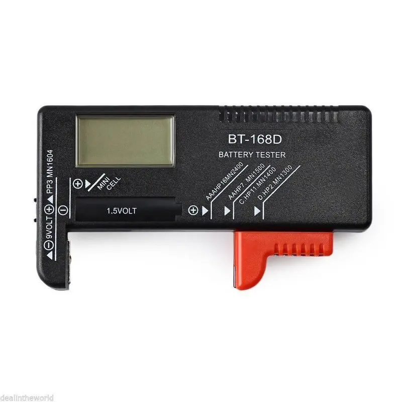 BT-168D Universal Digital Battery Tester LCD AA/AAA/C/D/9V/1.5V Button Cell Battery Voltage Tester Checker
BT-168D Universal Digital Battery Tester LCD AA/AAA/C/D/9V/1.5V Button Cell Battery Voltage Tester Checker
