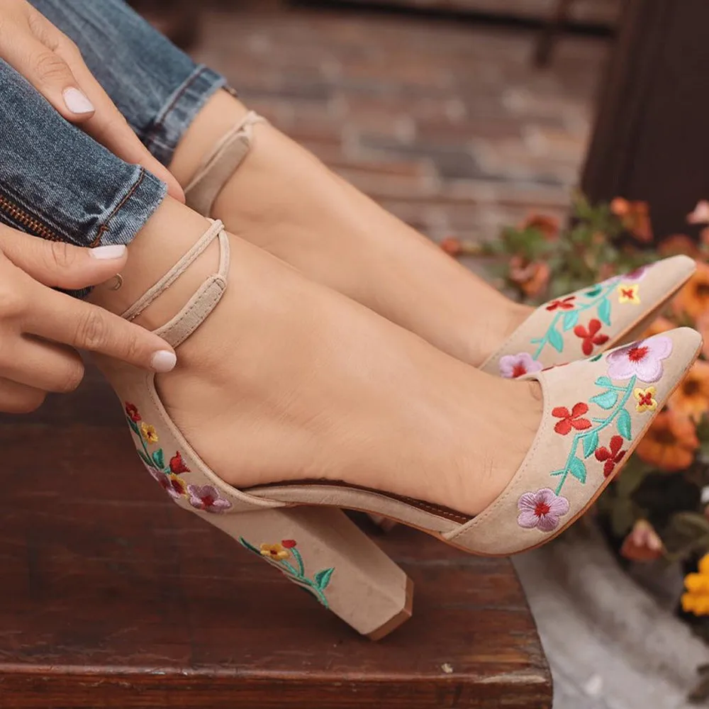 YOUYEDIAN high heels Suede Shoes Woman sandals Wildflower Embroidery 2019 With Crude Pointed Toe Shoes Sandalias Zapatos#3
YOUYEDIAN high heels Suede Shoes Woman sandals Wildflower Embroidery 2019 With Crude Pointed Toe Shoes Sandalias Zapatos#3