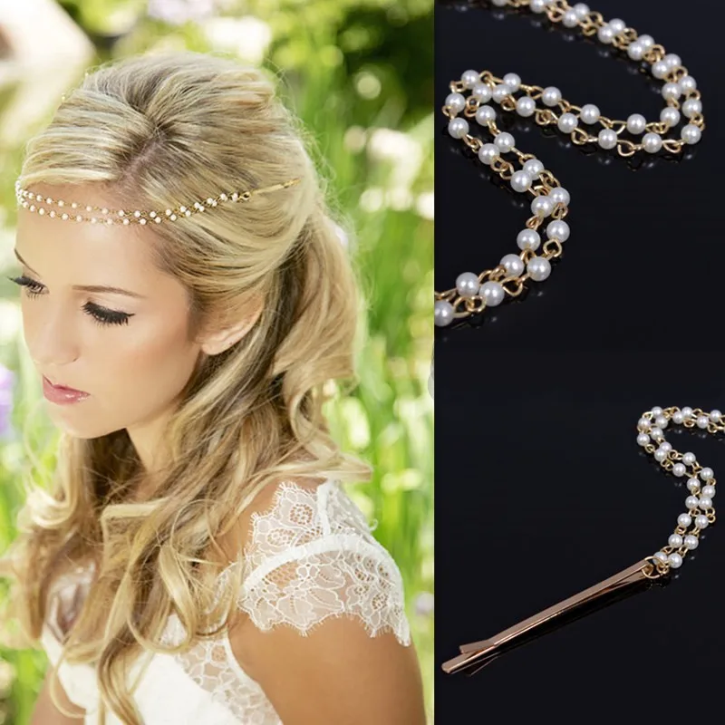 New Wedding Hair Accessories Pearl beads Gold Silver Bijoux De Tete Mariage Bridal Headband Crystal Head Chain For Women
New Wedding Hair Accessories Pearl beads Gold Silver Bijoux De Tete Mariage Bridal Headband Crystal Head Chain For Women