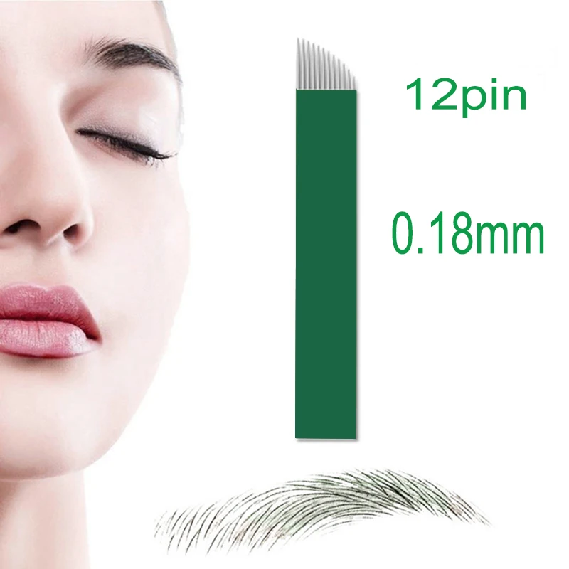 100pcs 0.18mm Microblading 12 pins Needles for tattoo Permanent Makeup Manual Eyebrow Blade For 3D Embroidery Tattoo Pen Machine
100pcs 0.18mm Microblading 12 pins Needles for tattoo Permanent Makeup Manual Eyebrow Blade For 3D Embroidery Tattoo Pen Machine