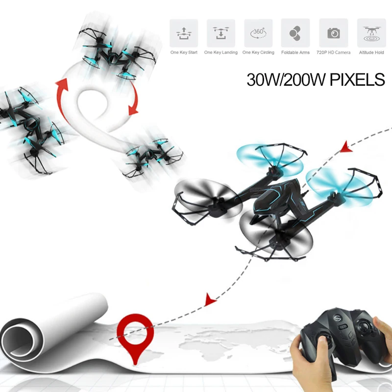 Lensoul Drone 2.4GHz 4 Channel 6-Axis HD 0.3 / 2.0MP Camera WIFI FPV Hover Altitude Hold Photography Remote Quadcopter Aircraft
Lensoul Drone 2.4GHz 4 Channel 6-Axis HD 0.3 / 2.0MP Camera WIFI FPV Hover Altitude Hold Photography Remote Quadcopter Aircraft