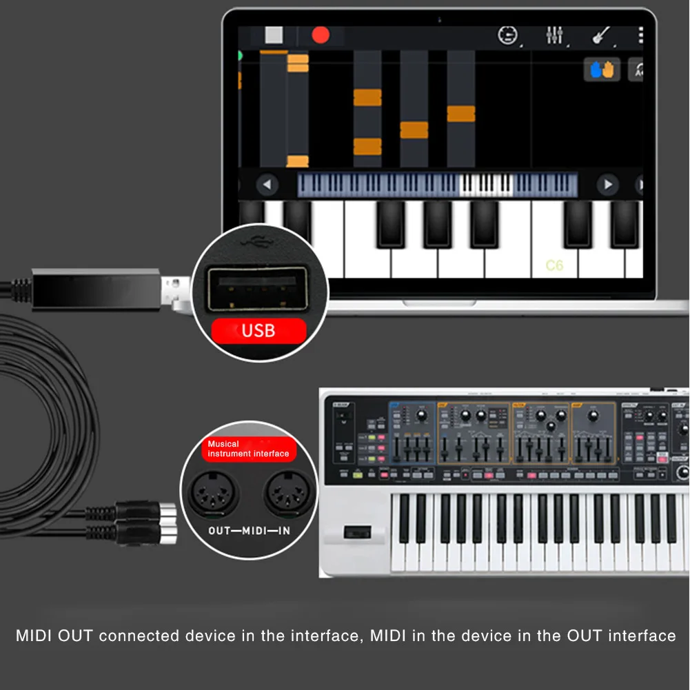 Hot Selling USB IN-OUT MIDI Cable Converter Piano Keyboard to PC Laptop Adapter Cord for Home Music Studio
Hot Selling USB IN-OUT MIDI Cable Converter Piano Keyboard to PC Laptop Adapter Cord for Home Music Studio