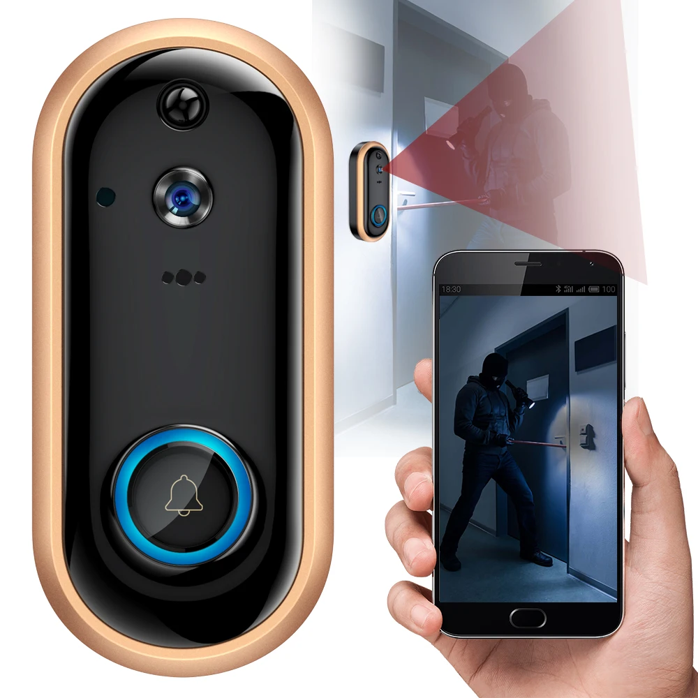 Wireless Wifi DoorBell Intercom Visual Record Low Power Consumption Remote Monitor PIR Alarm Night Vision Video Doorbell Cloud
Wireless Wifi DoorBell Intercom Visual Record Low Power Consumption Remote Monitor PIR Alarm Night Vision Video Doorbell Cloud