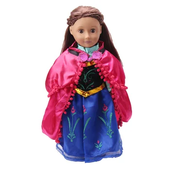 18 inch Girls doll clothes Magenta cape + blue suit Princess Ann dress American newborn skirt Baby toys fit 43 cm baby dolls c41
18 inch Girls doll clothes Magenta cape + blue suit Princess Ann dress American newborn skirt Baby toys fit 43 cm baby dolls c41