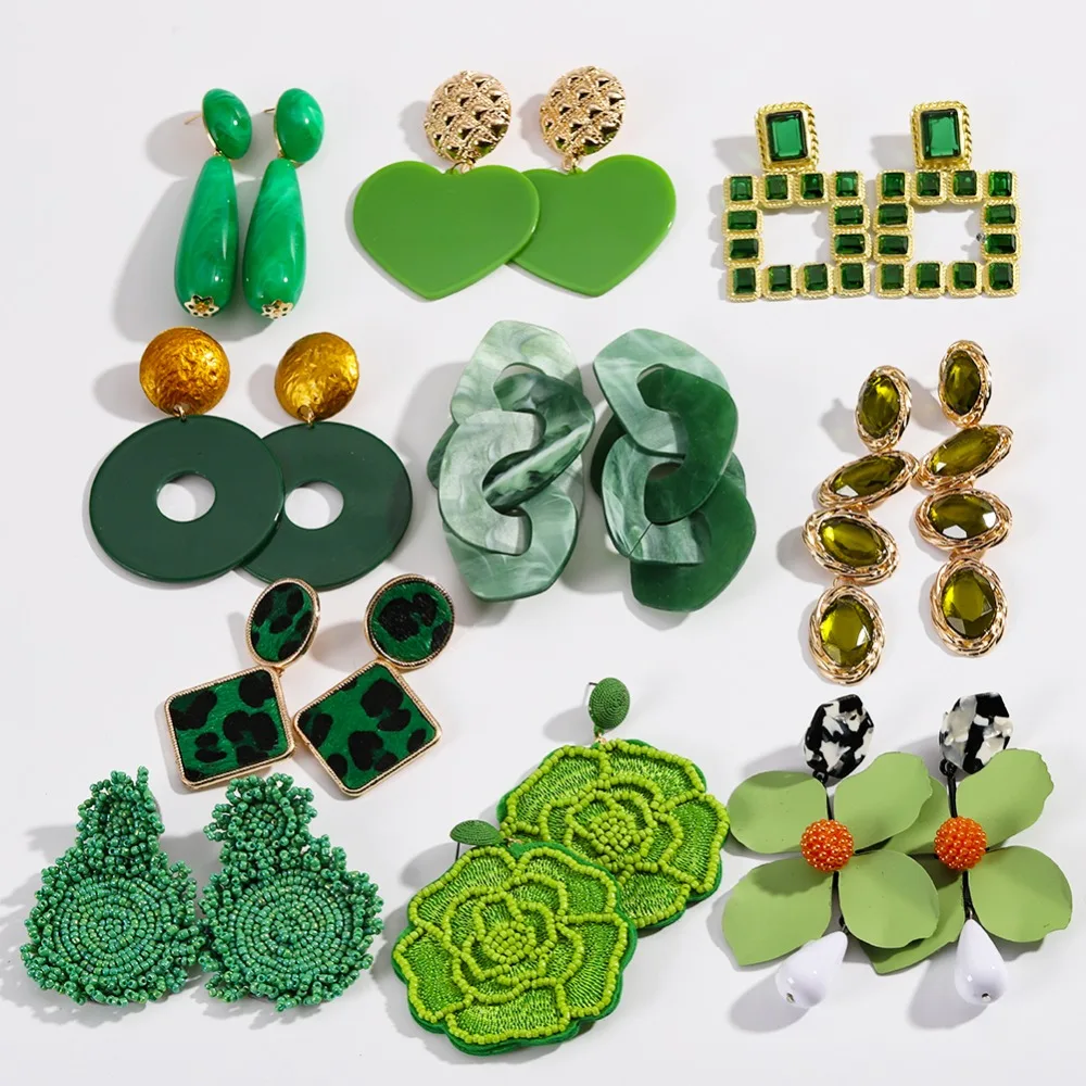 Miwens 32 Design Green Color Resin Crystal Maxi Flower Drop Dangle Earrings Women Wholesale Handmade Jewelry Accessories A434
Miwens 32 Design Green Color Resin Crystal Maxi Flower Drop Dangle Earrings Women Wholesale Handmade Jewelry Accessories A434