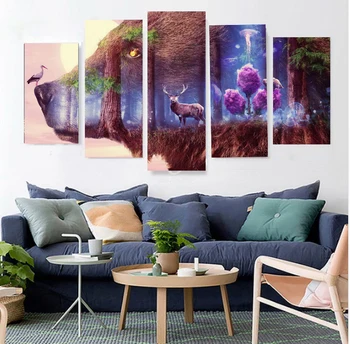 5 pieces painting picture wolf,flower and bird on oil canvas for home decor and wallpaper
5 pieces painting picture wolf,flower and bird on oil canvas for home decor and wallpaper