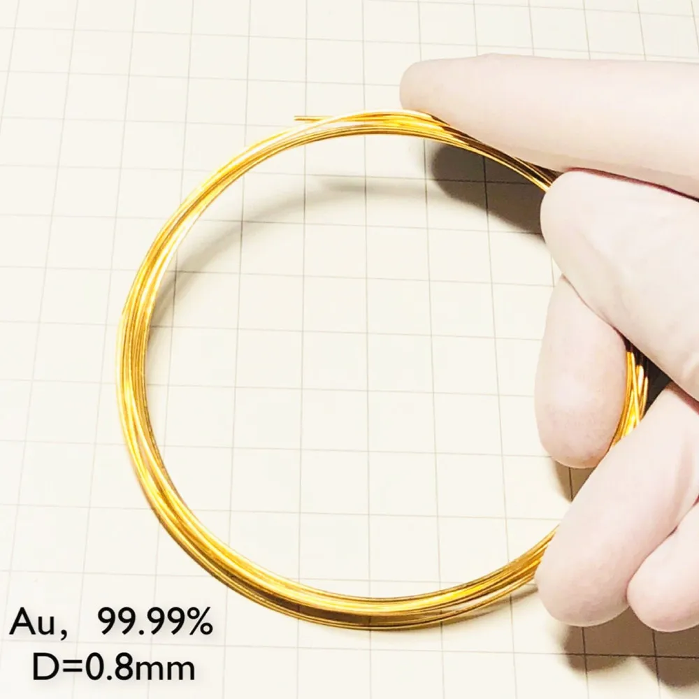 Золотая проволока чистая 99.99% Диаметр 0 3 мм 1 24K Au кабельная струна 23 9988 карат для