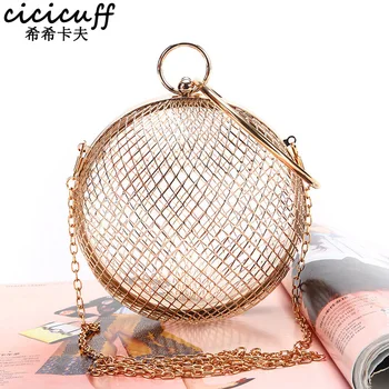 2020 New Fashion Evening Party Bag Hollow Out Metal Net Spherical Banquet Women Shoulder Messenger Bags Wedding Wrist Purse
2020 New Fashion Evening Party Bag Hollow Out Metal Net Spherical Banquet Women Shoulder Messenger Bags Wedding Wrist Purse