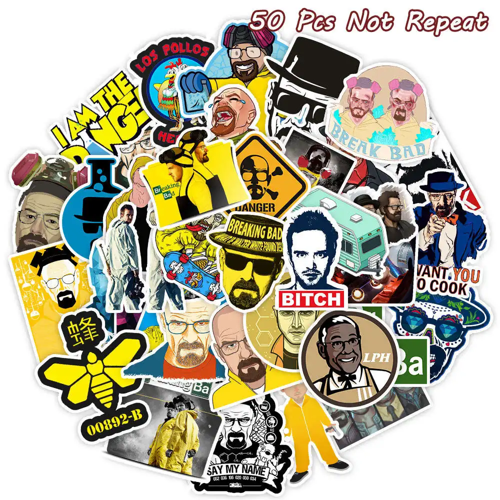 50 PCS Hot TV Series Breaking Bad Funny Sticker LOS POLLOS Sticker for Luggage Phone Laptop Decor Cartoon Waterproof Pvc Decal
50 PCS Hot TV Series Breaking Bad Funny Sticker LOS POLLOS Sticker for Luggage Phone Laptop Decor Cartoon Waterproof Pvc Decal