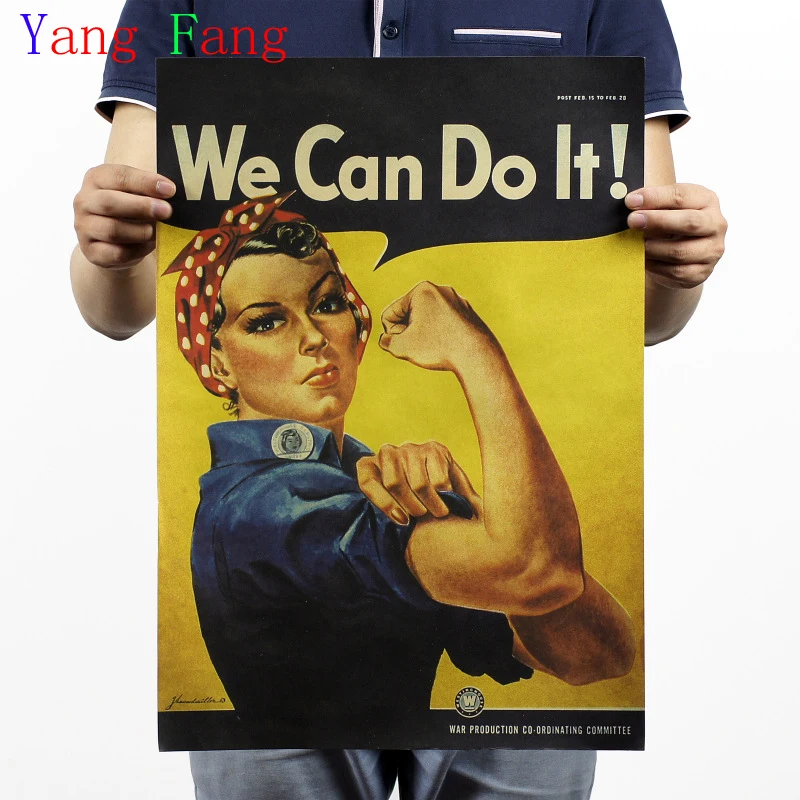 We Can Do It Kraft Paper Adornment Movie Posters Vintage Poster Adornment Home Decoration Wall Stickers 51*35cm
We Can Do It Kraft Paper Adornment Movie Posters Vintage Poster Adornment Home Decoration Wall Stickers 51*35cm
