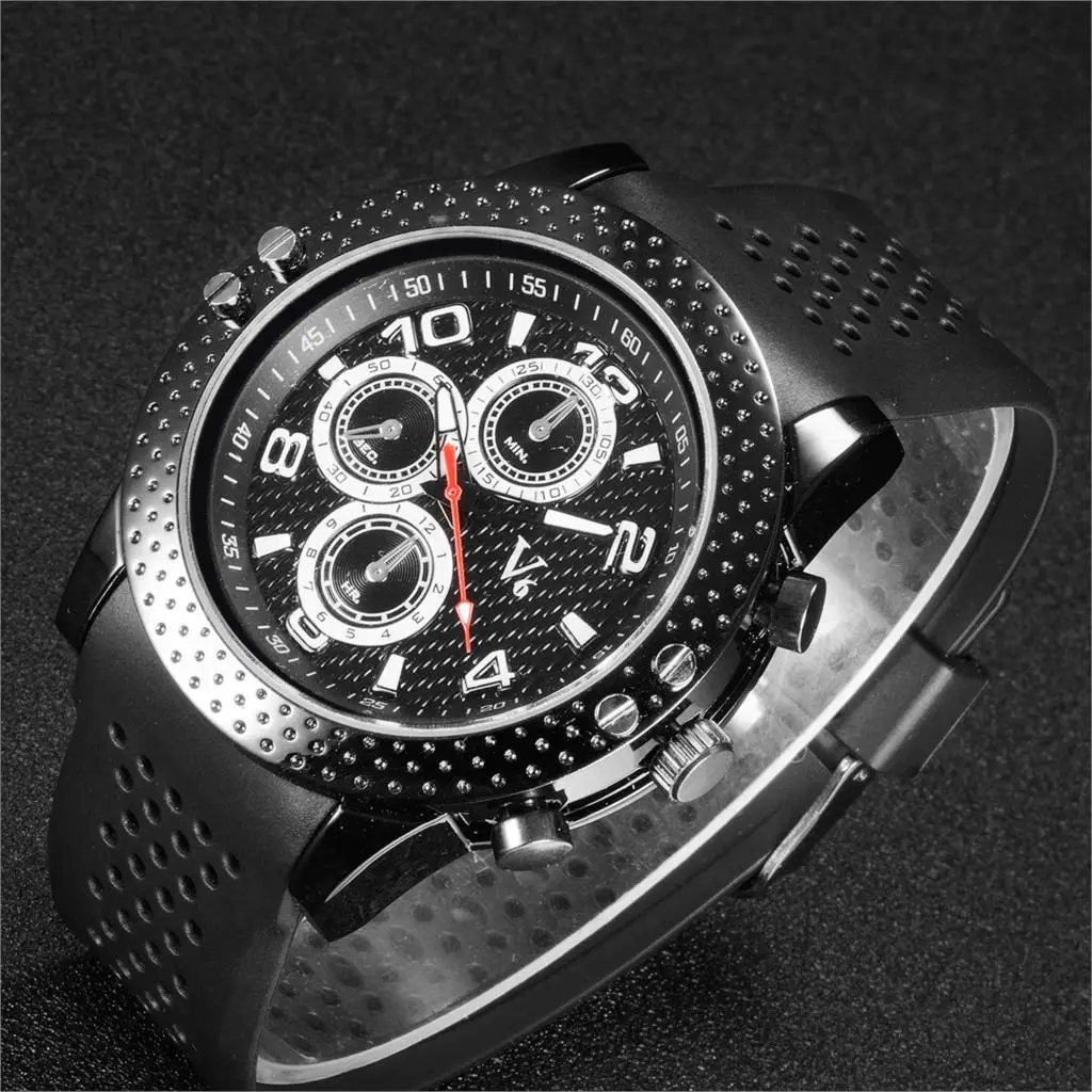 

2017 fashion V6 watches men luxury brand analog sports watch Top quality silicone band quartz military watch relogio masculino